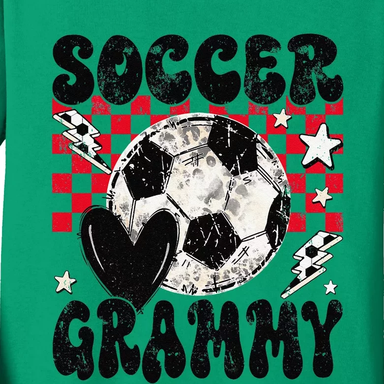 Groovy Soccer Grammy Soccer Lover MotherS Day Kids Long Sleeve Shirt