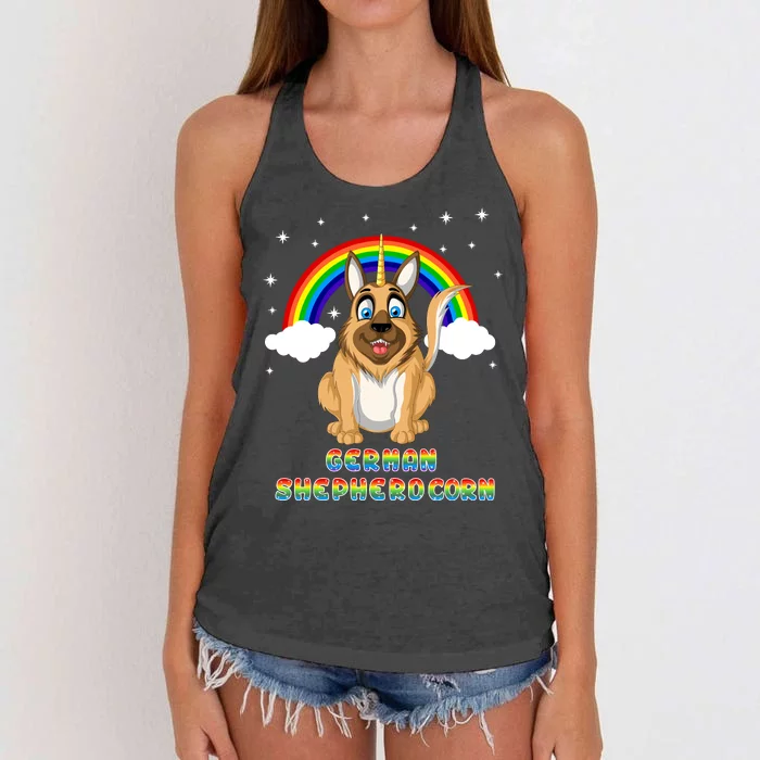 German Shepherdcorn German Shepherd Unicorn Women's Knotted Racerback Tank