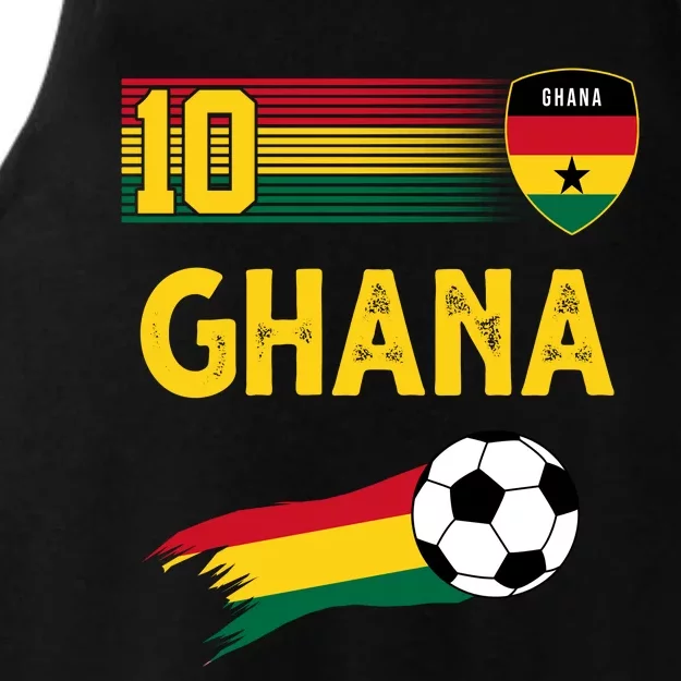 Ghana Soccer Ghanain Football Retro 10 Ladies Tri-Blend Wicking Tank