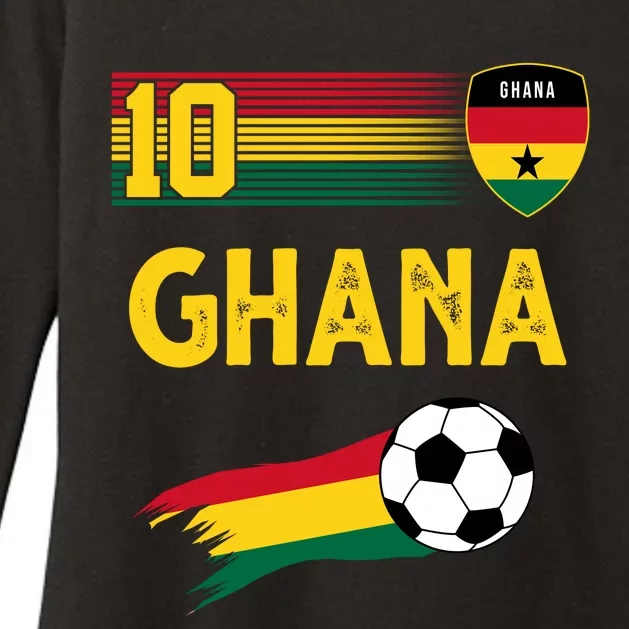 Ghana Soccer Ghanain Football Retro 10 Womens CVC Long Sleeve Shirt