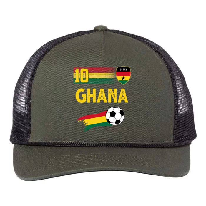 Ghana Soccer Ghanain Football Retro 10 Retro Rope Trucker Hat Cap