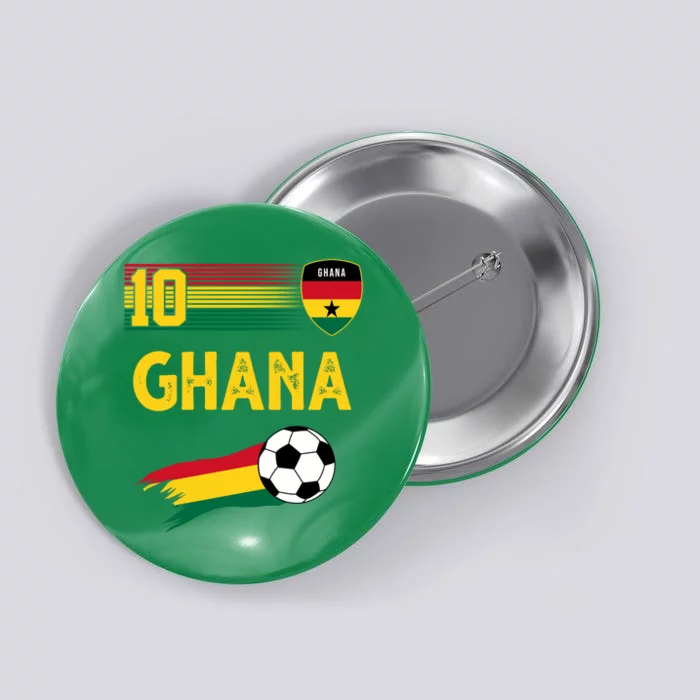 Ghana Soccer Ghanain Football Retro 10 Button