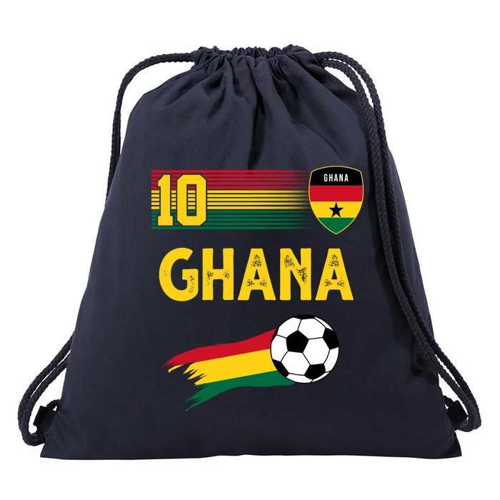 Ghana Soccer Ghanain Football Retro 10 Drawstring Bag