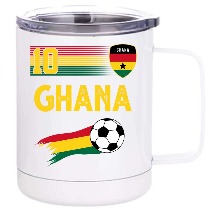 Ghana Soccer Ghanain Football Retro 10 Front & Back 12oz Stainless Steel Tumbler Cup