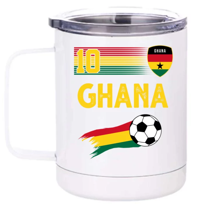 Ghana Soccer Ghanain Football Retro 10 Front & Back 12oz Stainless Steel Tumbler Cup