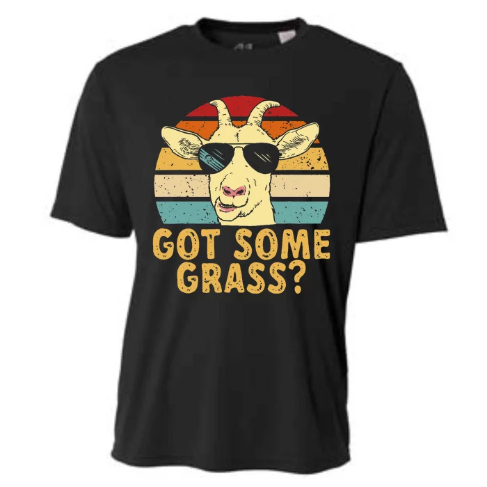 Goat Some Grass Funny Goat Farmer Cooling Performance Crew T-Shirt