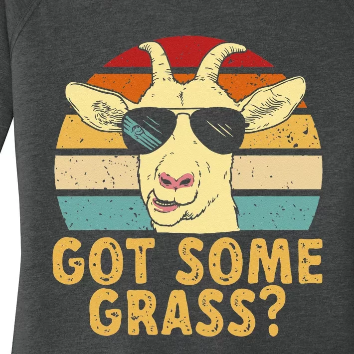 Goat Some Grass Funny Goat Farmer Women's Perfect Tri Tunic Long Sleeve Shirt