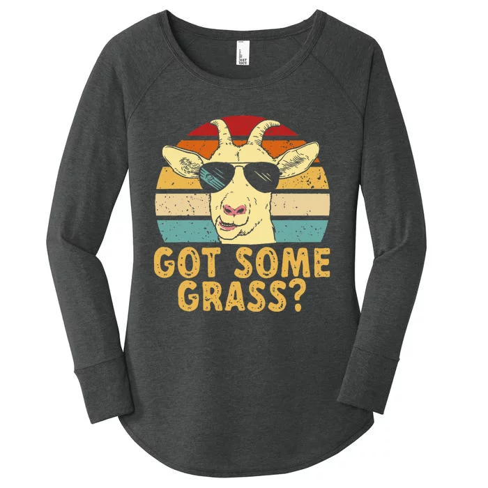 Goat Some Grass Funny Goat Farmer Women's Perfect Tri Tunic Long Sleeve Shirt