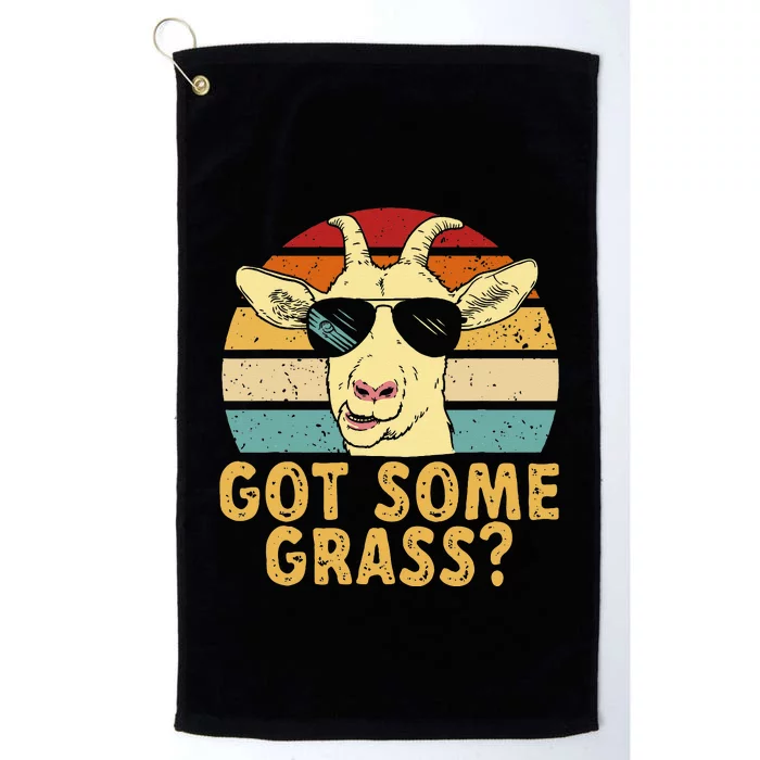 Goat Some Grass Funny Goat Farmer Platinum Collection Golf Towel