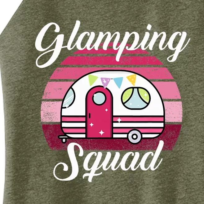 Glamping Squad Glamping Party RV Motorhome Camping Women’s Perfect Tri Rocker Tank