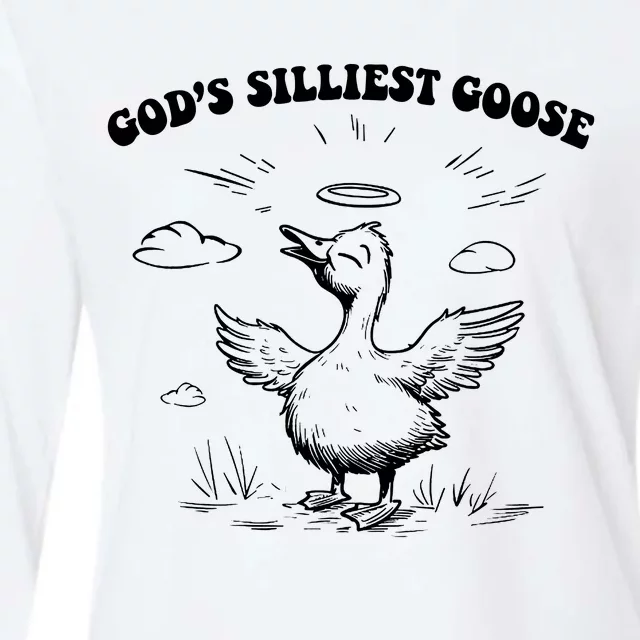 GodS Silliest Goose Funny Goose Womens Cotton Relaxed Long Sleeve T-Shirt