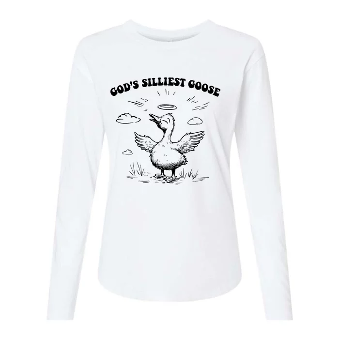 GodS Silliest Goose Funny Goose Womens Cotton Relaxed Long Sleeve T-Shirt