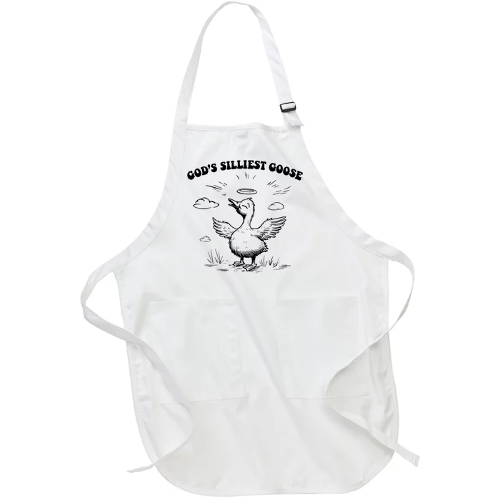 GodS Silliest Goose Funny Goose Full-Length Apron With Pocket