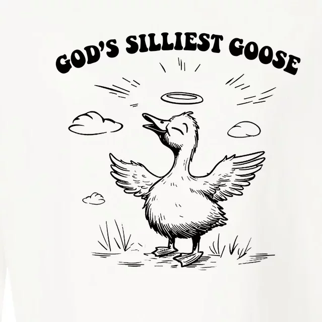 GodS Silliest Goose Funny Goose Cropped Pullover Crew