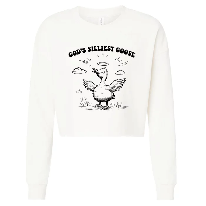 GodS Silliest Goose Funny Goose Cropped Pullover Crew