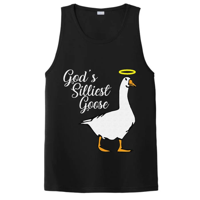 God's Silliest Goose God's Silliest Goose Duck Funny Performance Tank