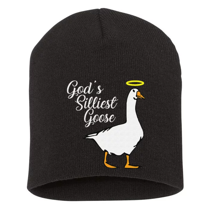 God's Silliest Goose God's Silliest Goose Duck Funny Short Acrylic Beanie