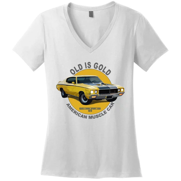 Gran Sport Gsx American Muscle Car 60s 70s Women's V-Neck T-Shirt