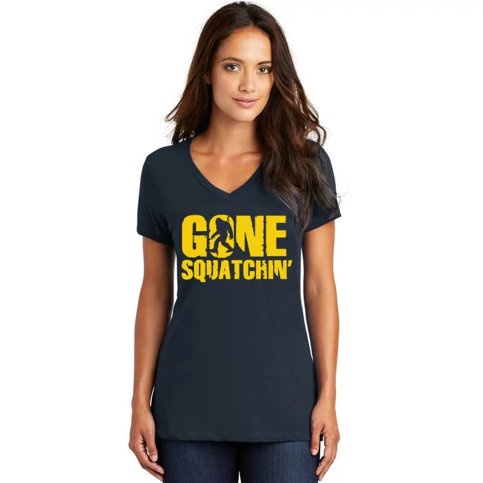 Gone Squatchin Women's V-Neck T-Shirt