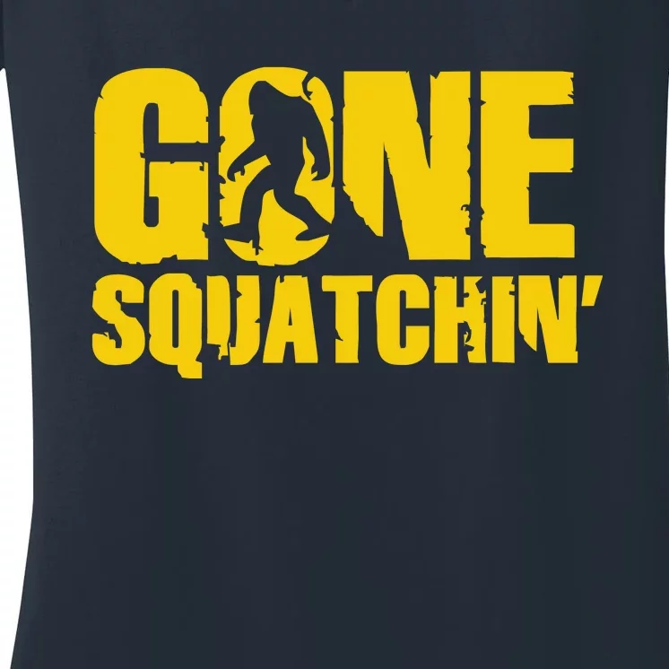 Gone Squatchin Women's V-Neck T-Shirt