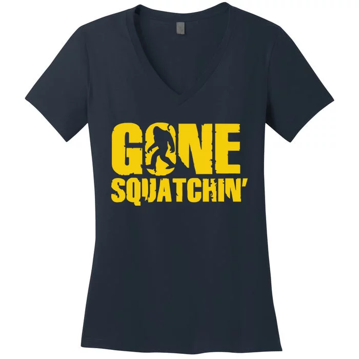 Gone Squatchin Women's V-Neck T-Shirt