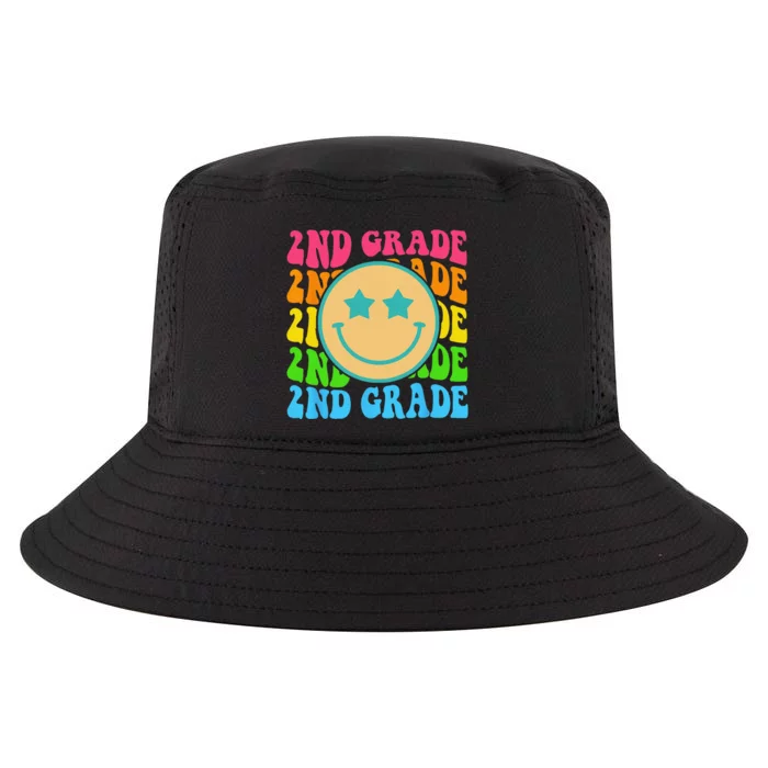 Groovy Second Grade Vibes Face Retro Teachers Back To School Cool Comfort Performance Bucket Hat