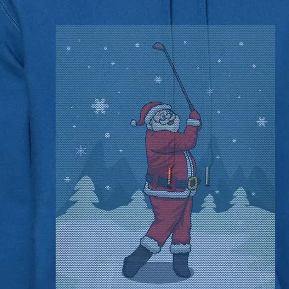 Golfing Santa Golfer Golf Funny Christmas Ugly Christmas Gift Premium Hoodie