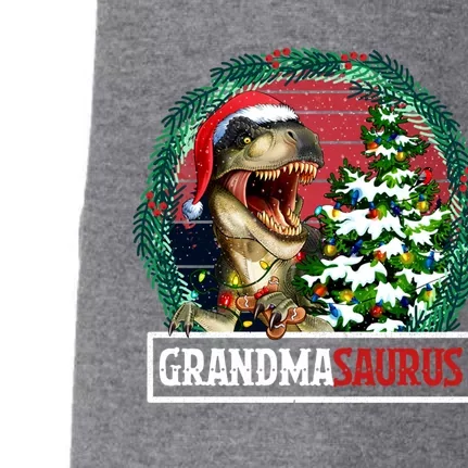 Grandmasaurus Santa Grandma Dinosaur Trex Xmas Tree Light Gift Doggie 3-End Fleece Hoodie