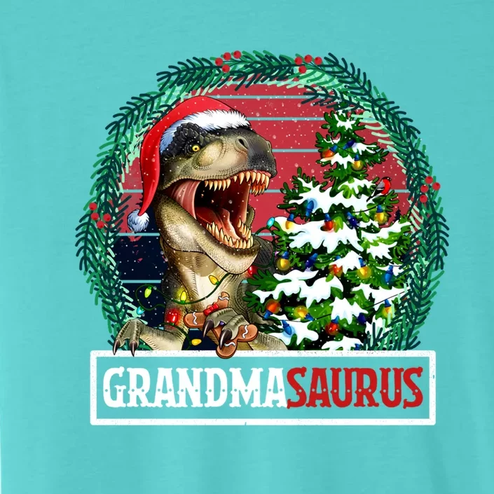 Grandmasaurus Santa Grandma Dinosaur Trex Xmas Tree Light Gift ChromaSoft Performance T-Shirt