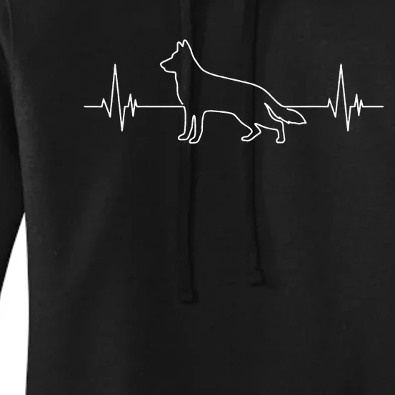 German Shepherd German Shepherd Heartbeat Women's Pullover Hoodie