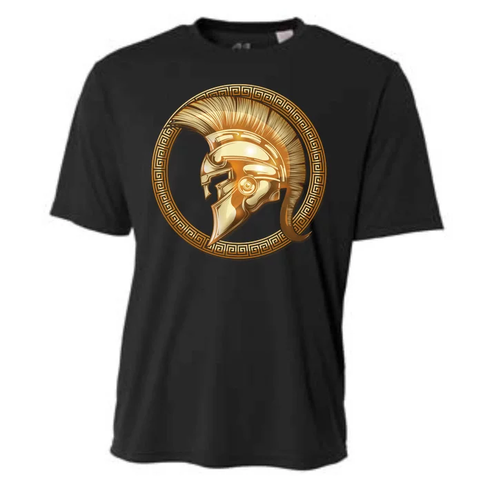 Golden Spartan Gladiator Warrior Helmet Cooling Performance Crew T-Shirt