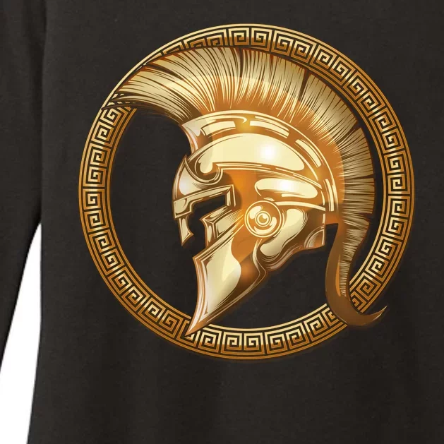 Golden Spartan Gladiator Warrior Helmet Womens CVC Long Sleeve Shirt