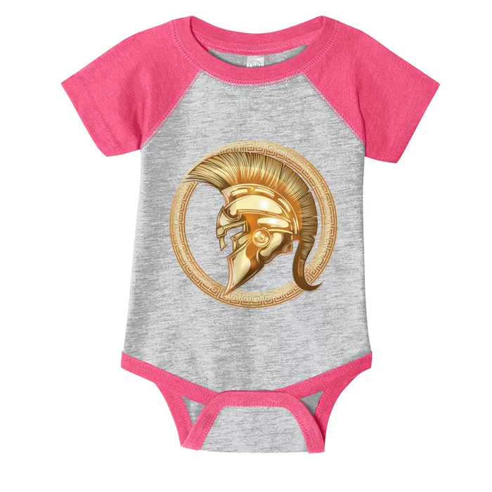 Golden Spartan Gladiator Warrior Helmet Infant Baby Jersey Bodysuit