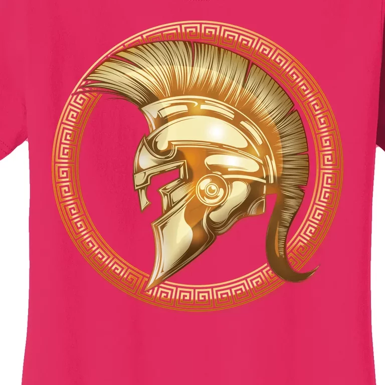 Golden Spartan Gladiator Warrior Helmet Women's T-Shirt