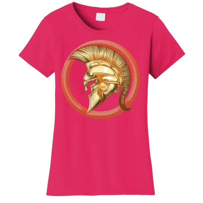 Golden Spartan Gladiator Warrior Helmet Women's T-Shirt