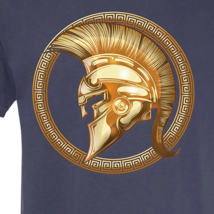 Golden Spartan Gladiator Warrior Helmet Garment-Dyed Heavyweight T-Shirt