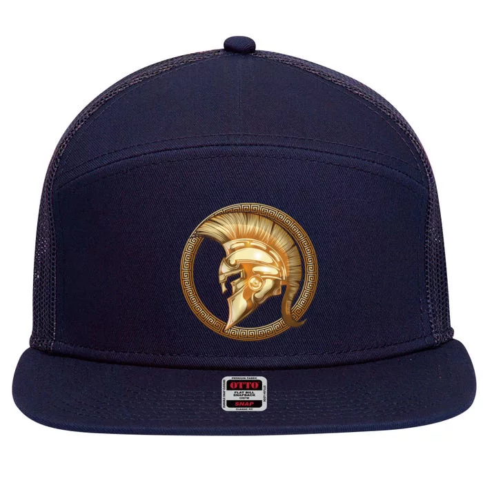 Golden Spartan Gladiator Warrior Helmet 7 Panel Mesh Trucker Snapback Hat