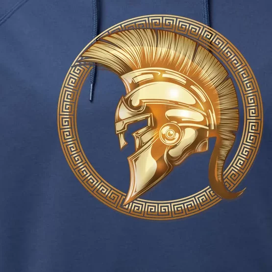 Golden Spartan Gladiator Warrior Helmet Performance Fleece Hoodie