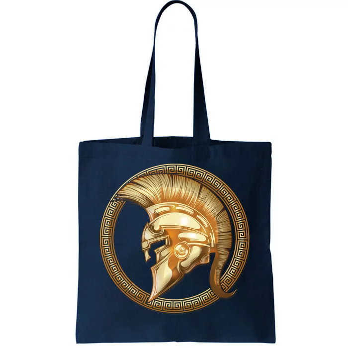 Golden Spartan Gladiator Warrior Helmet Tote Bag