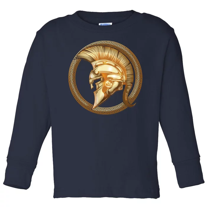 Golden Spartan Gladiator Warrior Helmet Toddler Long Sleeve Shirt