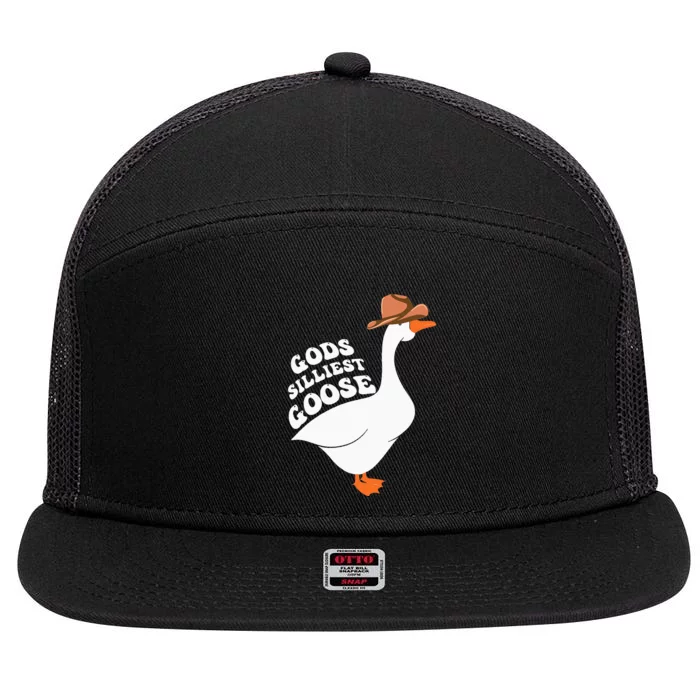 Gods Silliest Goose 7 Panel Mesh Trucker Snapback Hat