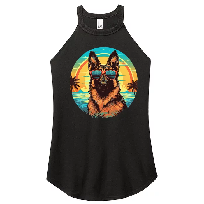 German Shepherd Women’s Perfect Tri Rocker Tank