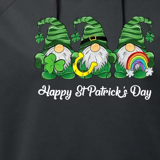 Green Sweater Gnome St. Patrick's Day Irish Gnome Performance Fleece Hoodie