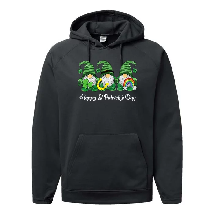 Green Sweater Gnome St. Patrick's Day Irish Gnome Performance Fleece Hoodie