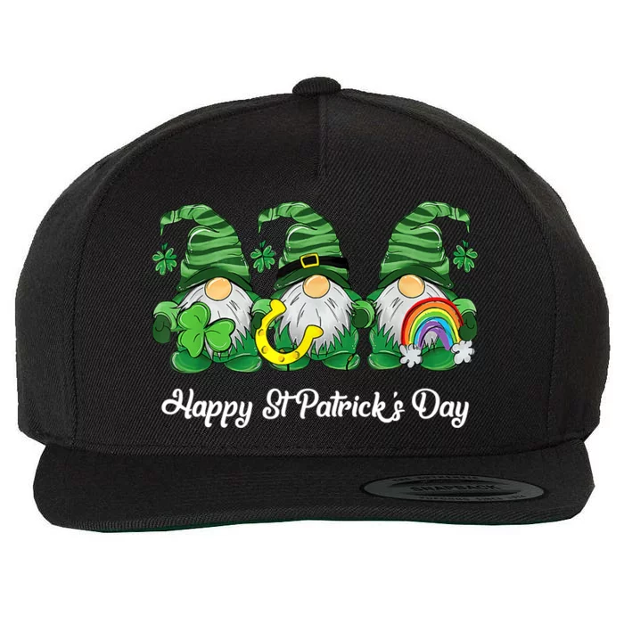 Green Sweater Gnome St. Patrick's Day Irish Gnome Wool Snapback Cap