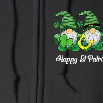 Green Sweater Gnome St. Patrick's Day Irish Gnome Full Zip Hoodie