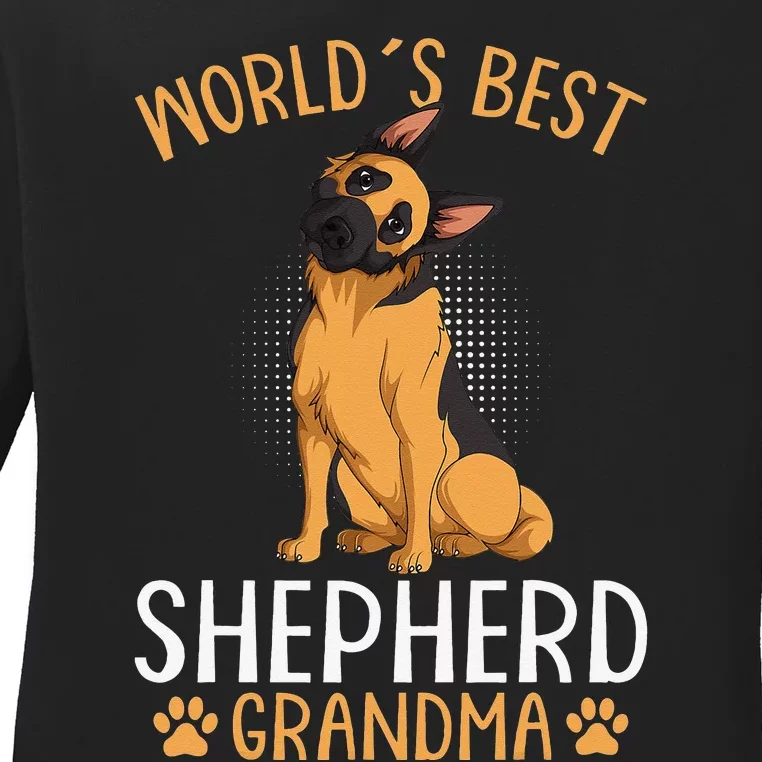 German Shepherd Grandma Dog Ladies Long Sleeve Shirt