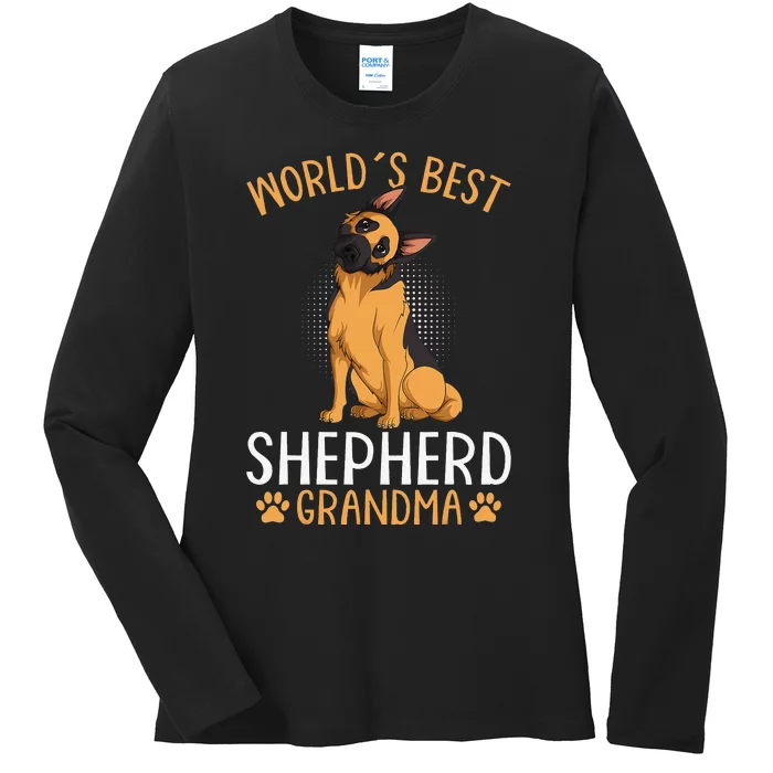 German Shepherd Grandma Dog Ladies Long Sleeve Shirt