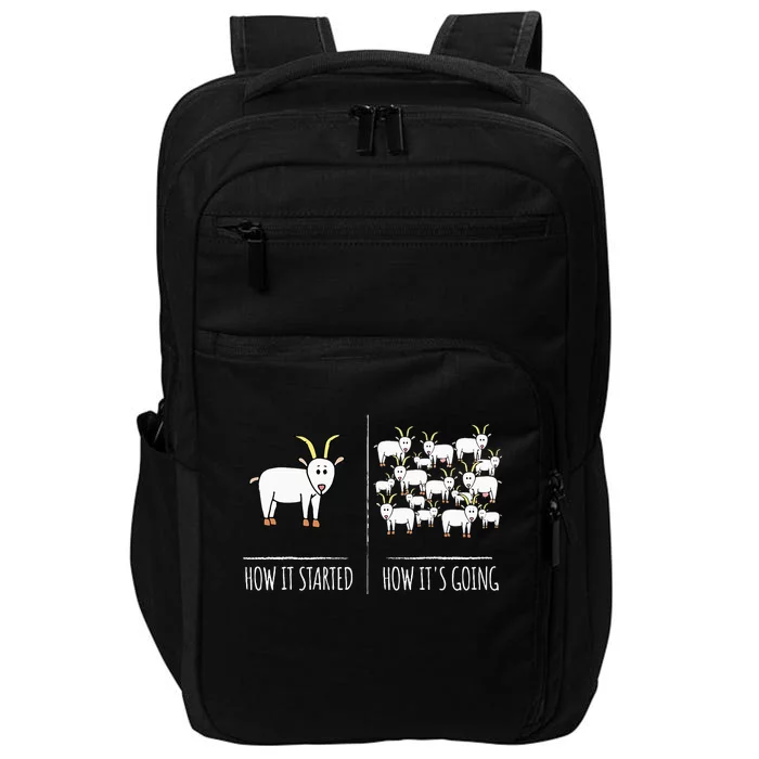 Goat S Goat Lovers Farm Apparel Meme Pun Funny Goat Impact Tech Backpack