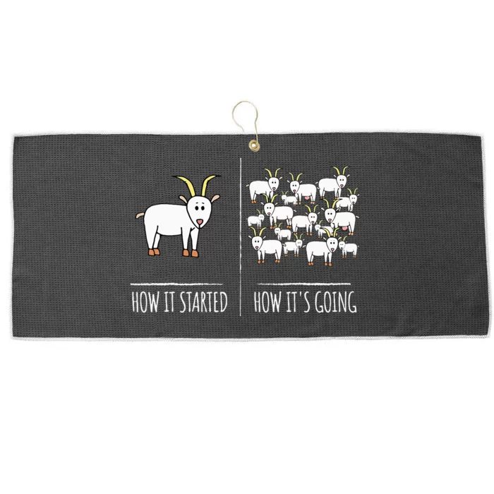 Goat S Goat Lovers Farm Apparel Meme Pun Funny Goat Large Microfiber Waffle Golf Towel